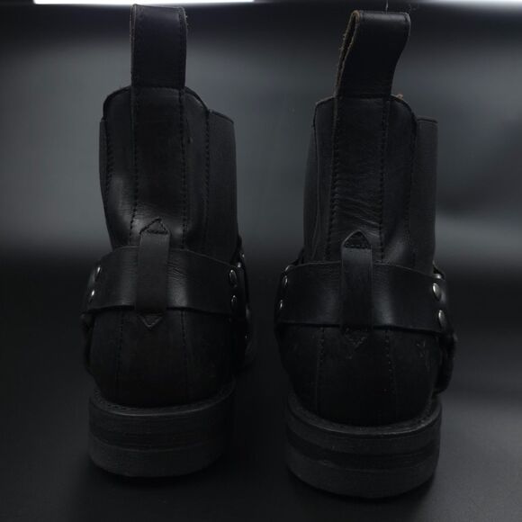 FRYE Stone Harness Chelsea Boots Black Boho Grunge Moto Biker Western Cowboy 9 - Picture 8 of 14